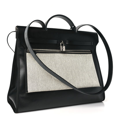 Hermes Toile H Berline Vache Hunter Herbag Zip 39 MM Black Ecru 4 of 12