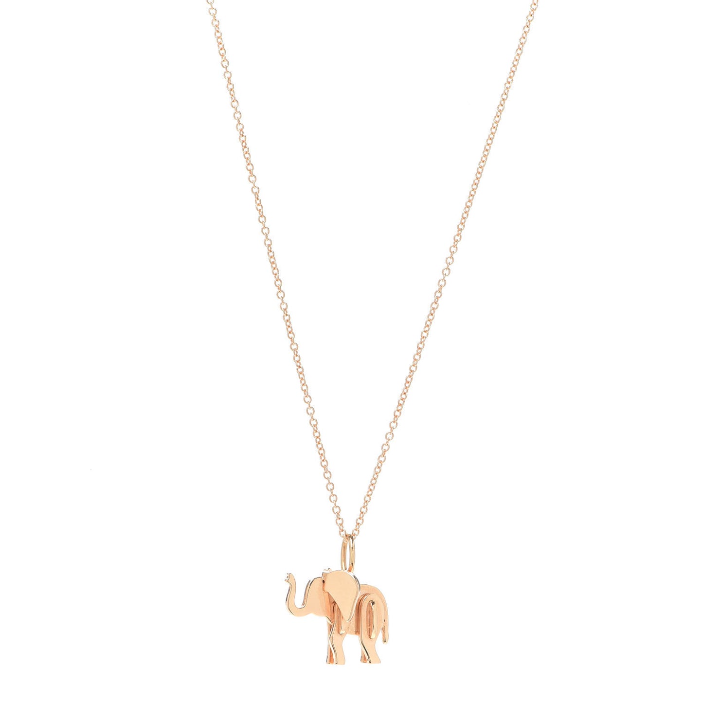 18K Rose Gold Mini Save The Wild Elephant Pendant Necklace
