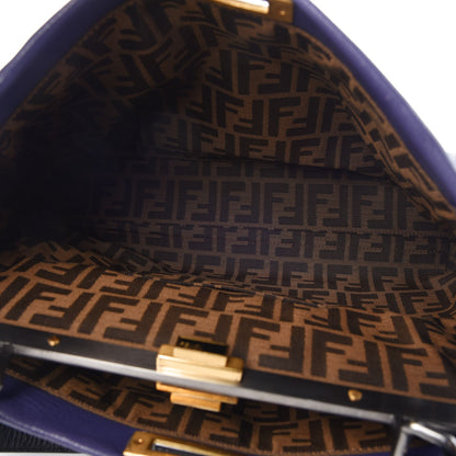 Fendi Goatskin Zucca Large Peekaboo Iconic Satchel Purple 7 of 10