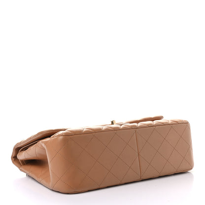 Chanel Lambskin Quilted Jumbo Double Flap Dark Beige 3 of 8