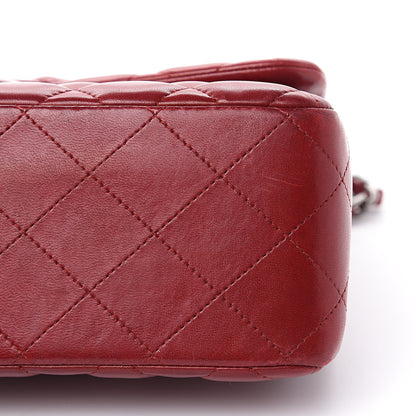 Chanel Lambskin Quilted Jumbo Double Flap Dark Red 10 of 19