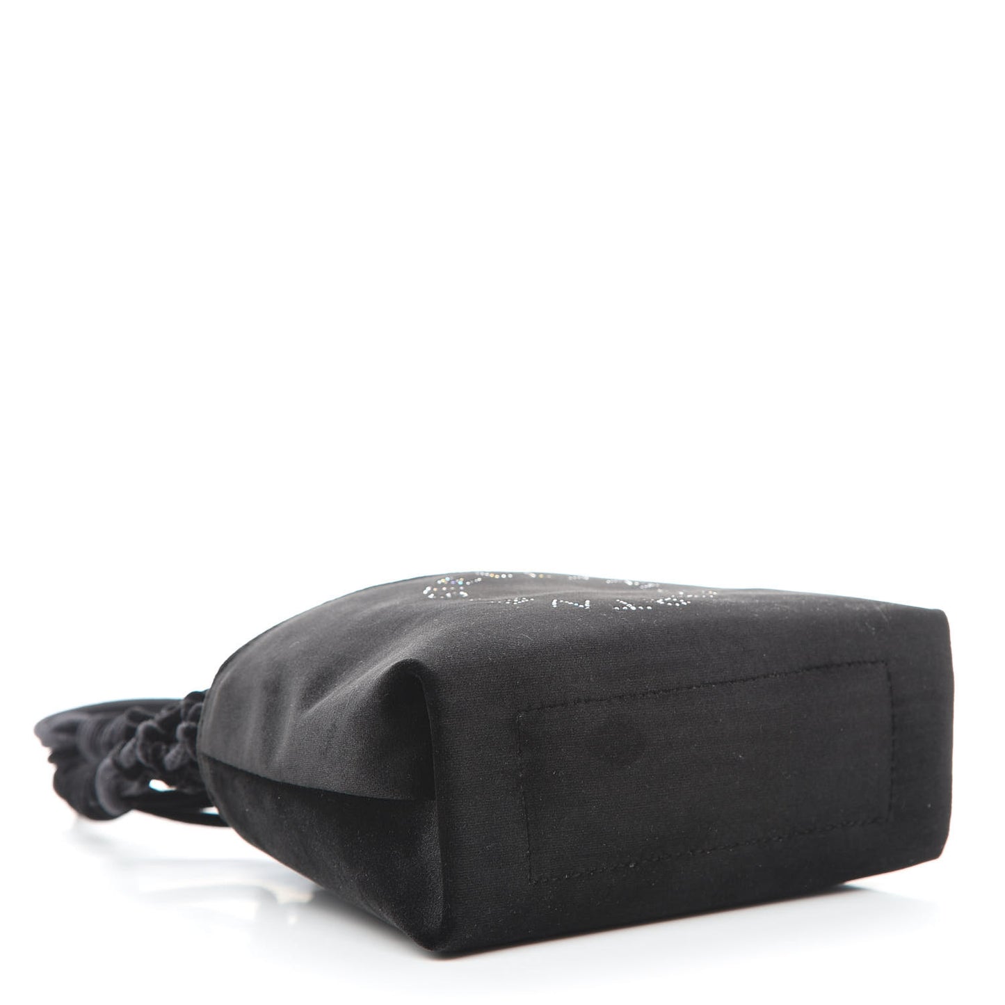 Velvet Crystal Logo Knotted Tote Black