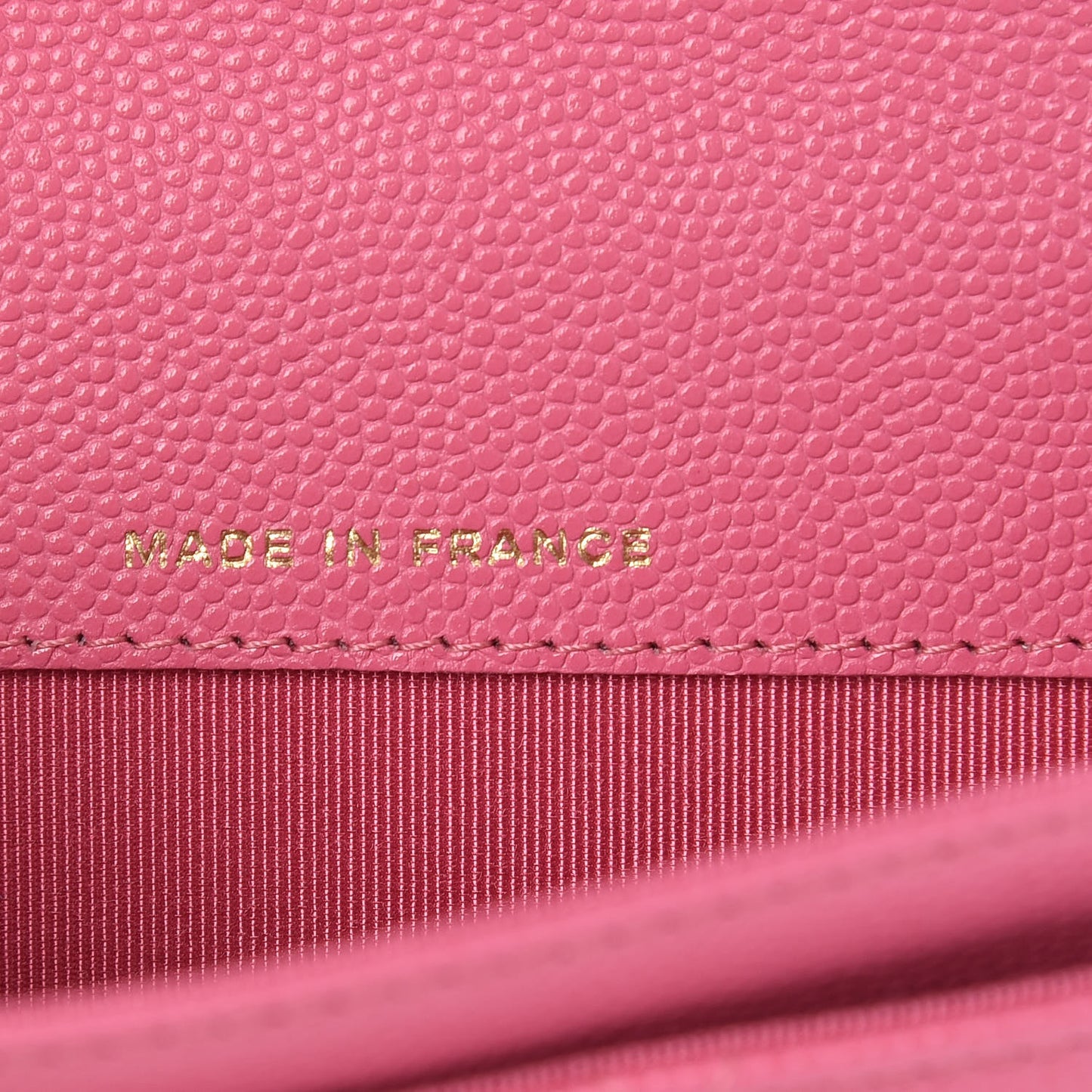 Caviar Quilted Card Flap Holder Pink