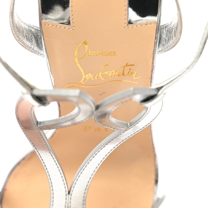 Christian Louboutin Metallic Kidskin Double L 100 Sandals 37 Silver 6 of 7