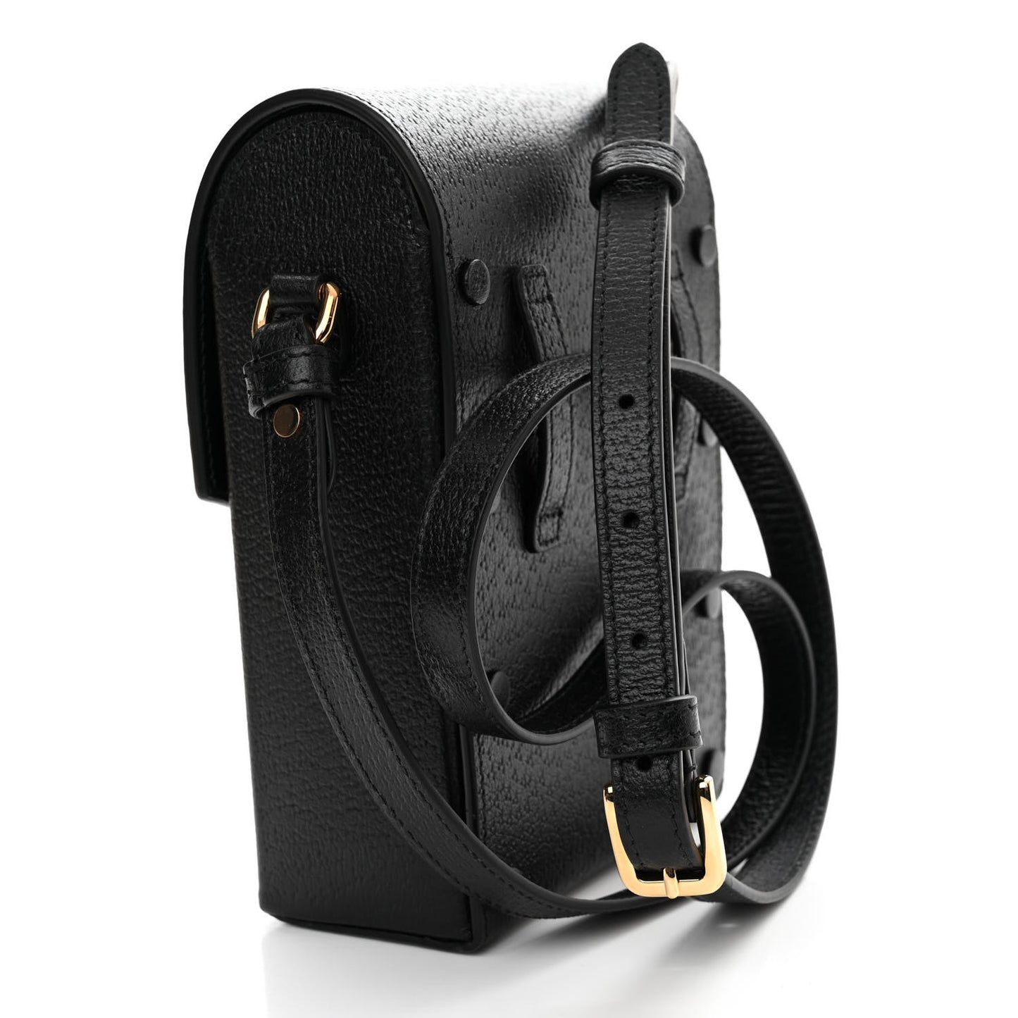 Dollar Calfskin Vertical Horsebit 1955 Crossbody Bag Black