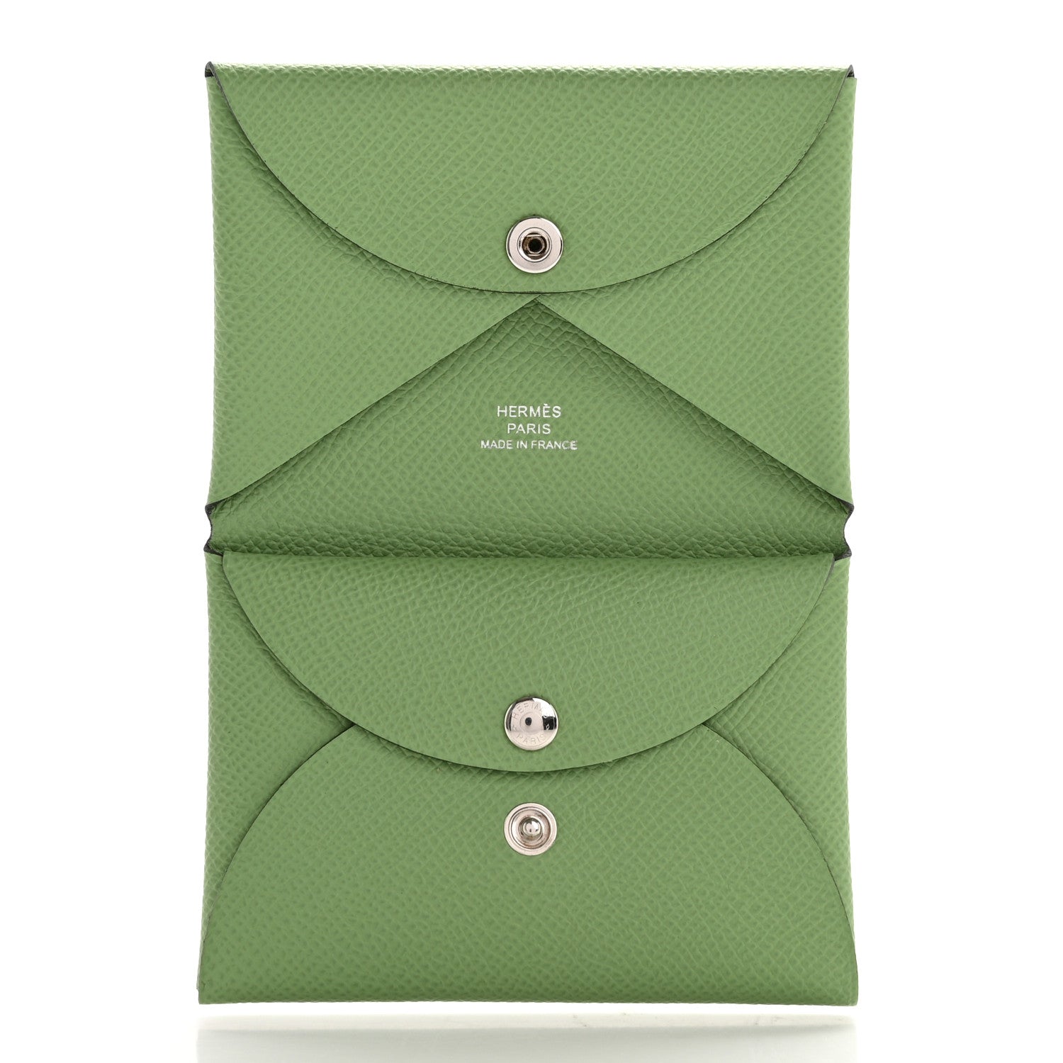 Hermes Epsom Calvi Duo Card Case Vert Criquet 5 of 8