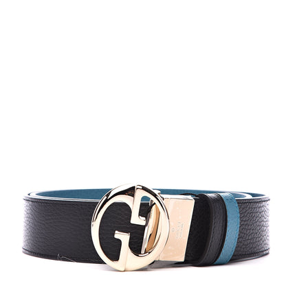 Gucci Dollar Calfskin 1973 Reversible Belt 95 38 Black Deep Cobalt 1 of 6