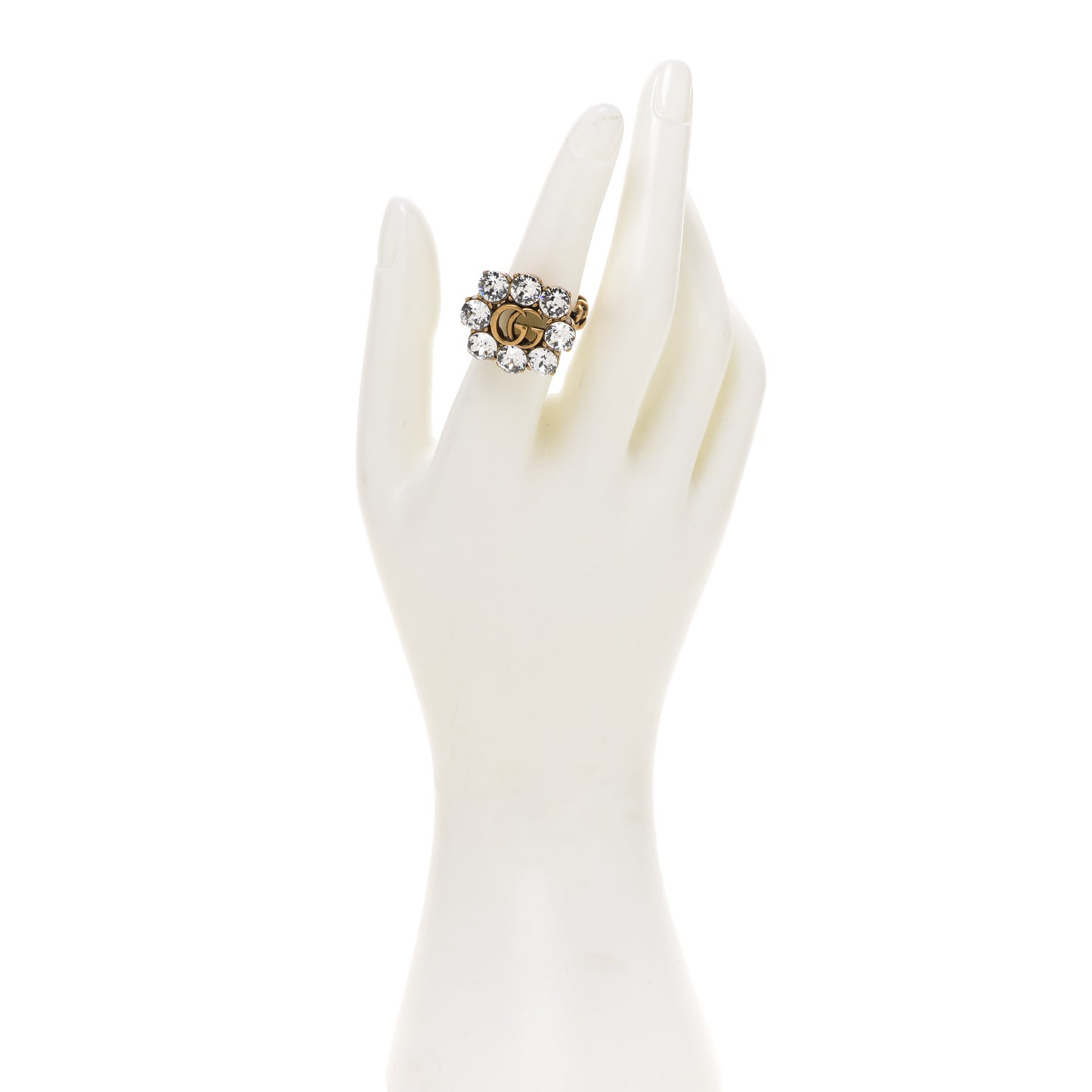Metal Crystal Marmont Ring M Aged Gold