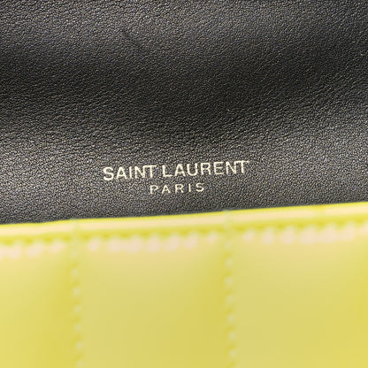 Saint Laurent Patent Matelasse Monogram Small Vicky Chain Bag Neon Yellow 6 of 12