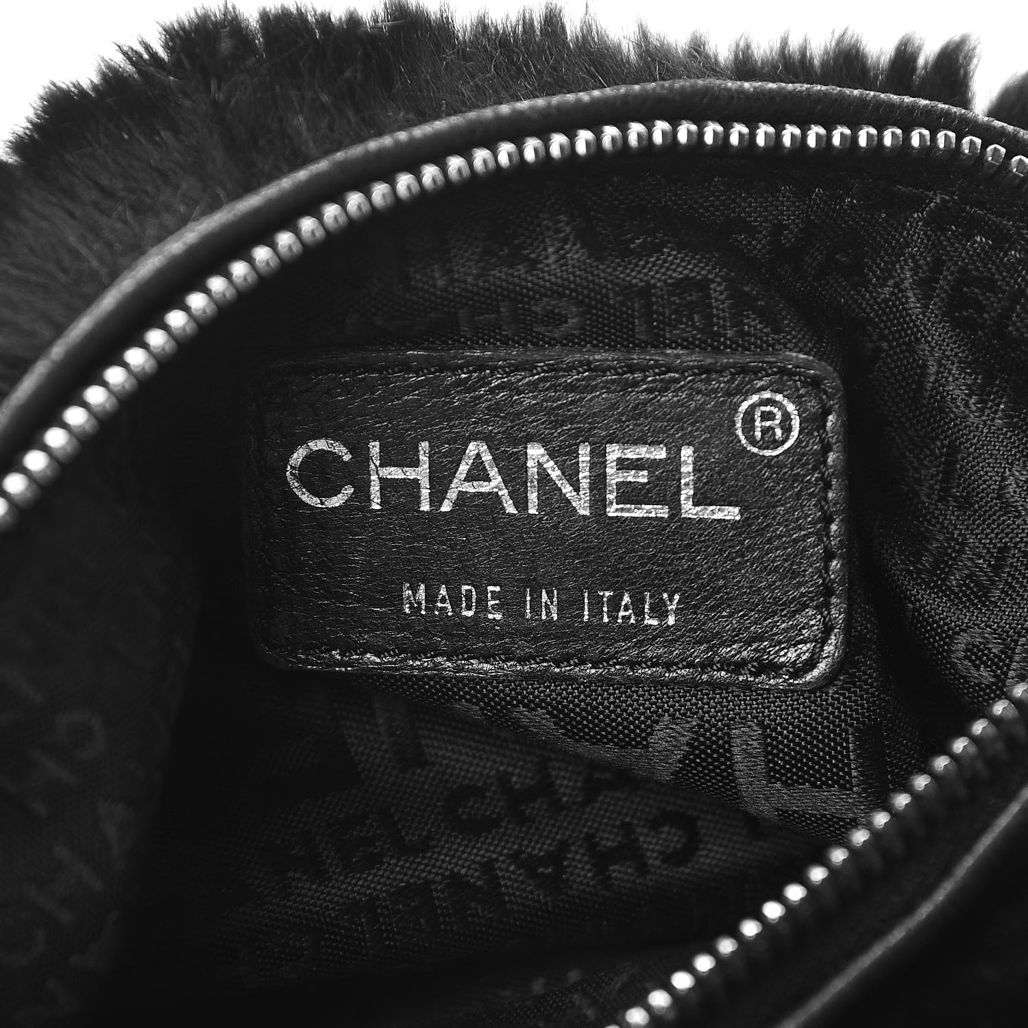 Chanel Lapin Rabbit Fur Shoulder Bag Black 6 of 12