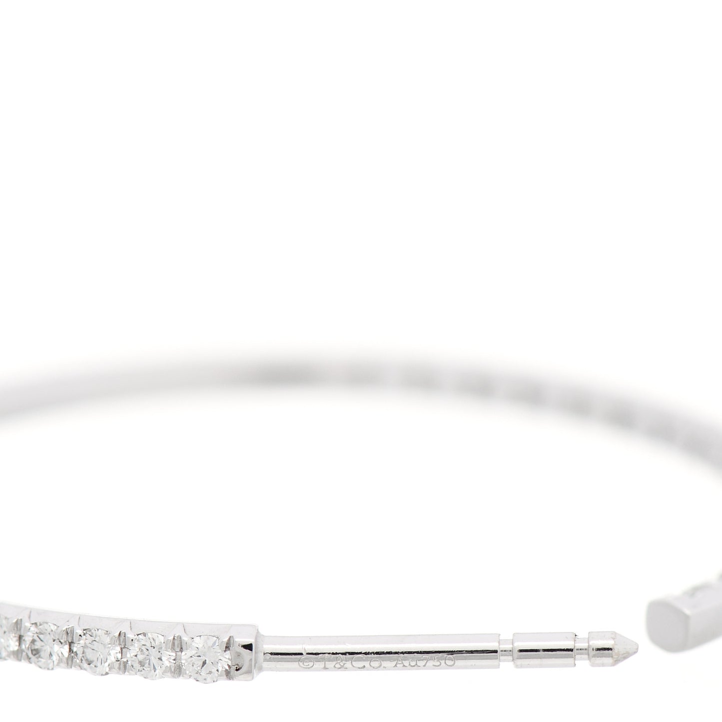 18K White Gold Diamond Large Metro Hoop Earrings