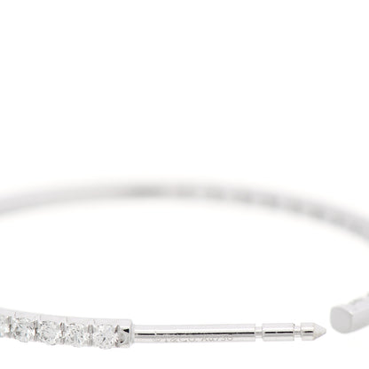 Tiffany 18K White Gold Diamond Large Metro Hoop Earrings 5 of 6