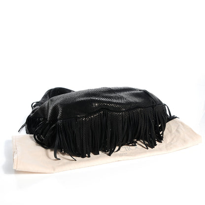 Jimmy Choo Elaphe Snakeskin Roxie Hobo Black 4 of 9
