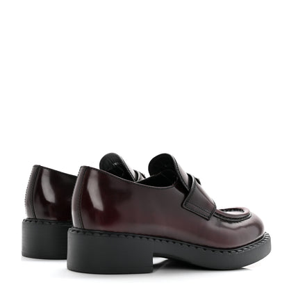 Prada Spazzolato Metal Triangle Logo 50mm Loafers 39 Bruciatio Fume 4 of 10