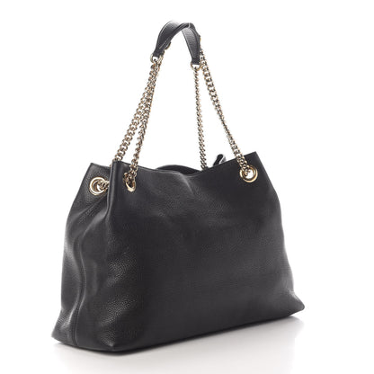 Gucci Pebbled Calfskin Medium Soho Chain Shoulder Bag Black 3 of 18
