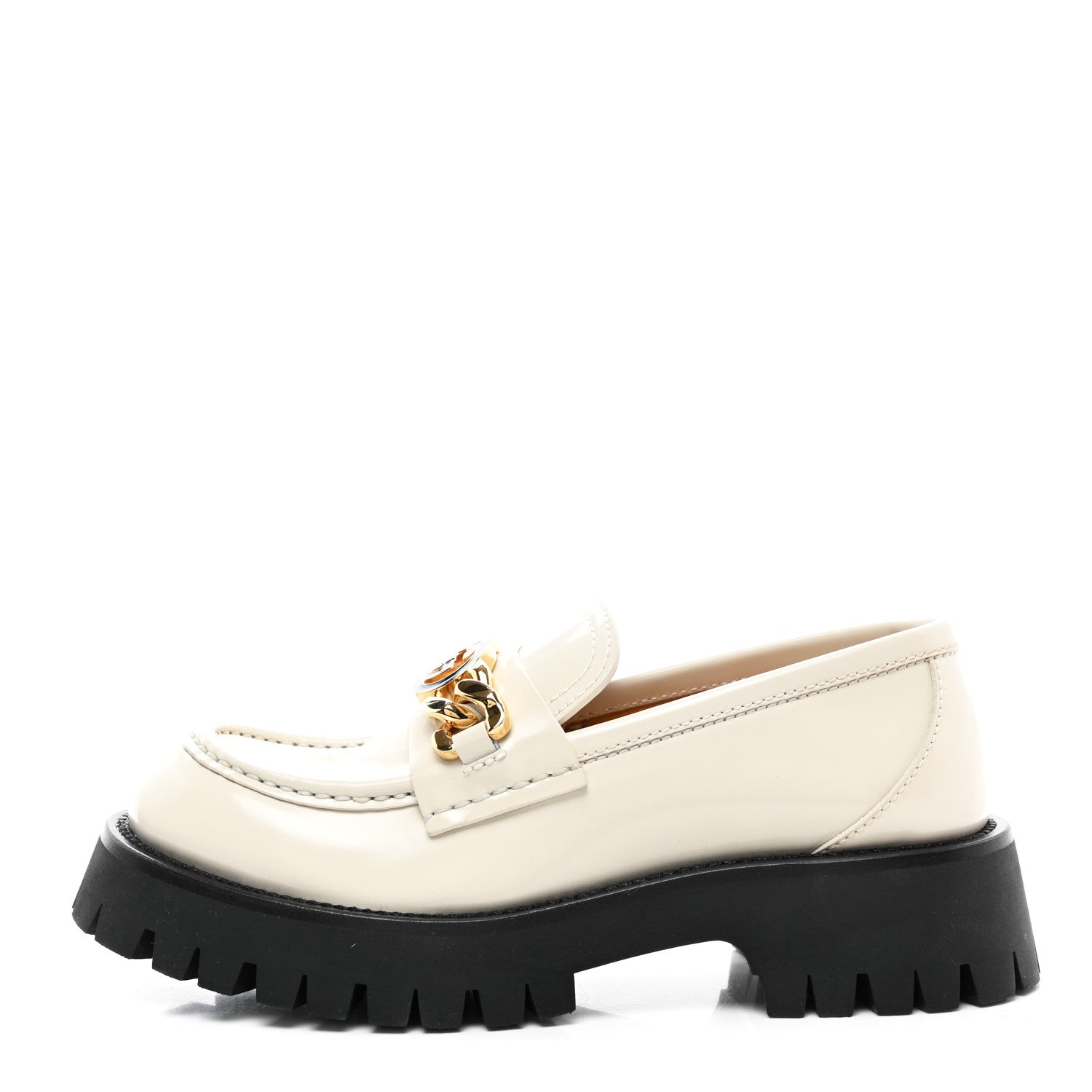 Gucci Cordovan Lux Womens Jeanne Platform Lug Sole 30/45mm Loafers 36 White 1 of 10
