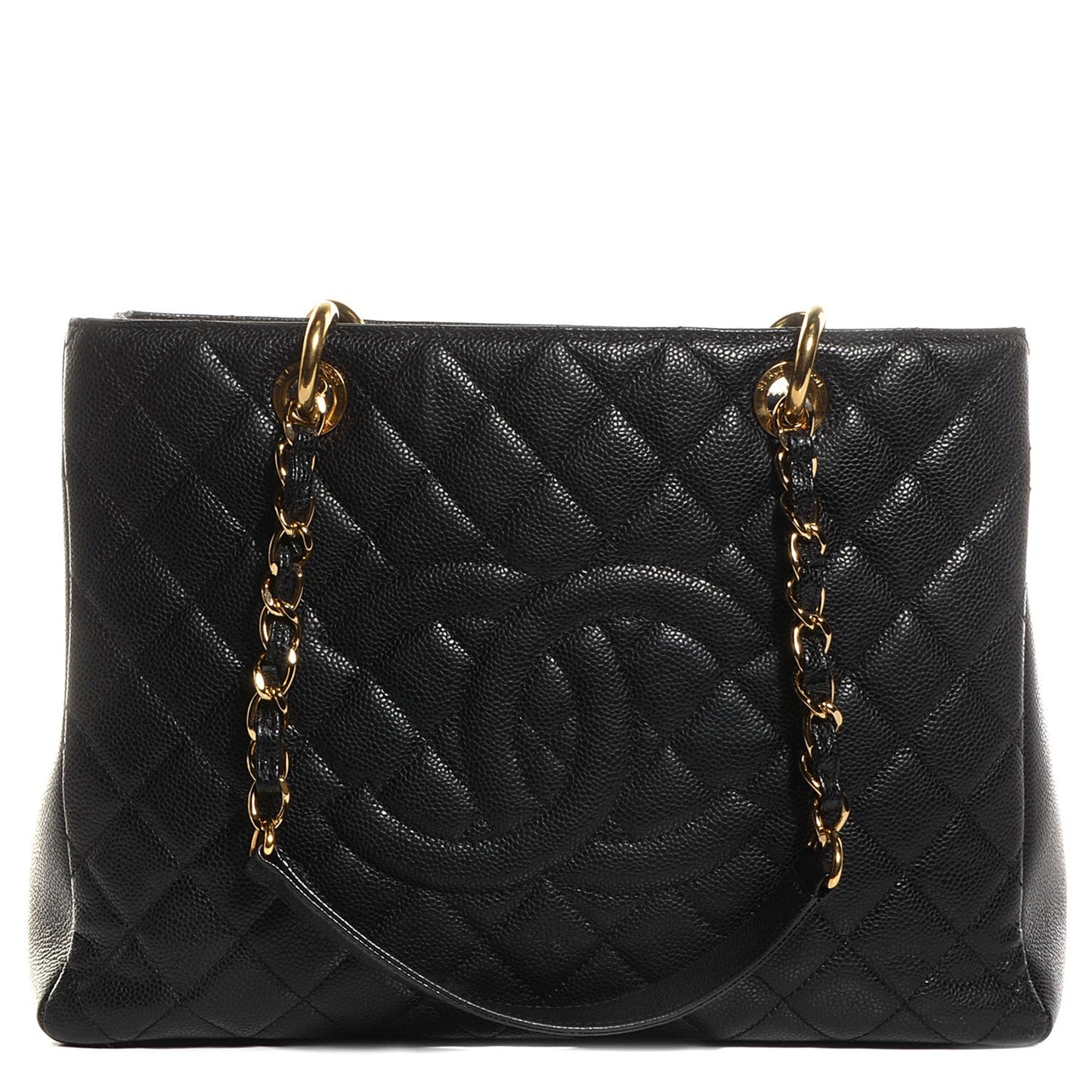 Caviar Quilted Grand Shopping Tote GST Black