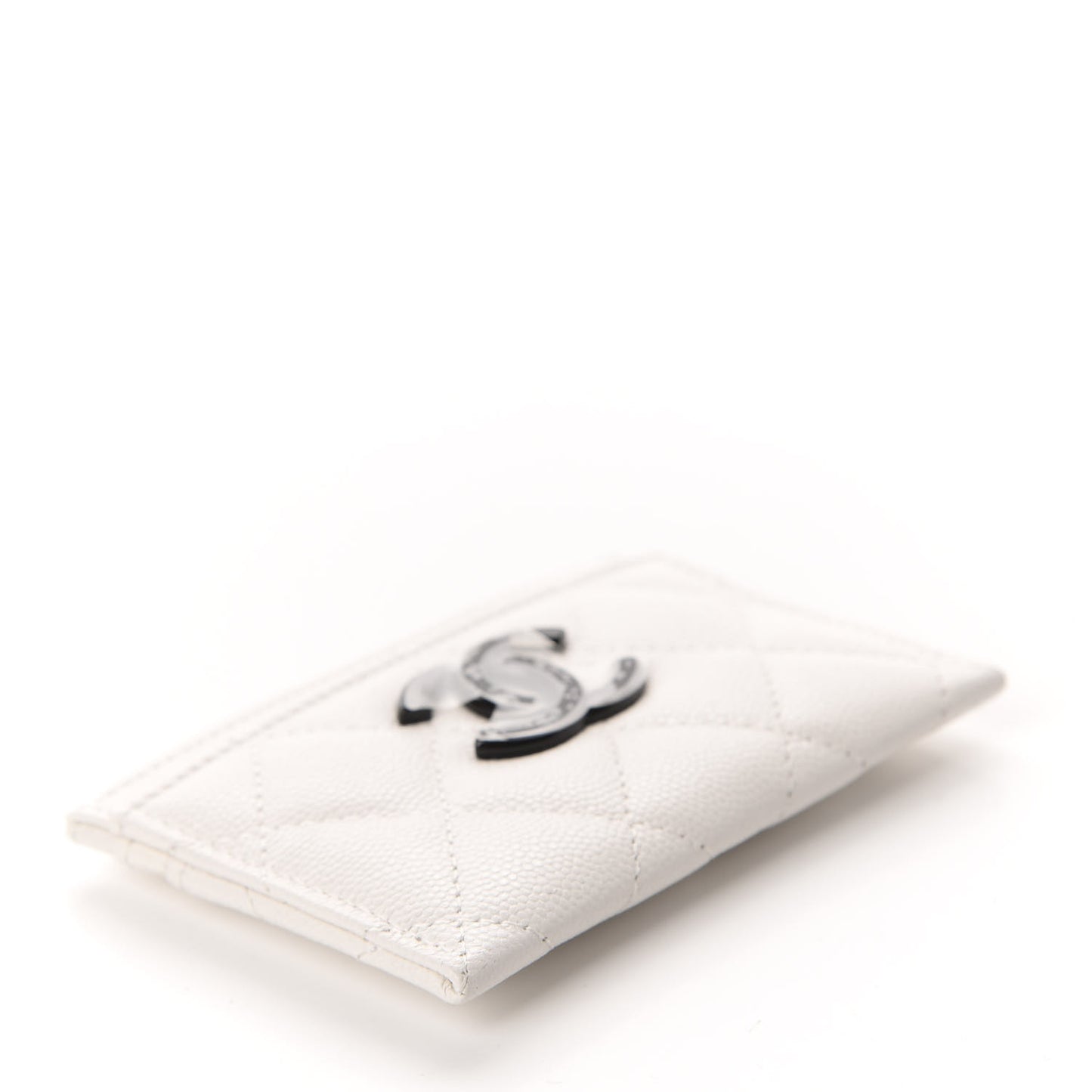 Caviar Quilted My Everything Card Holder White Black