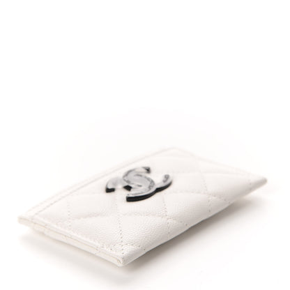 Chanel Caviar Quilted My Everything Card Holder White Black 4 of 8
