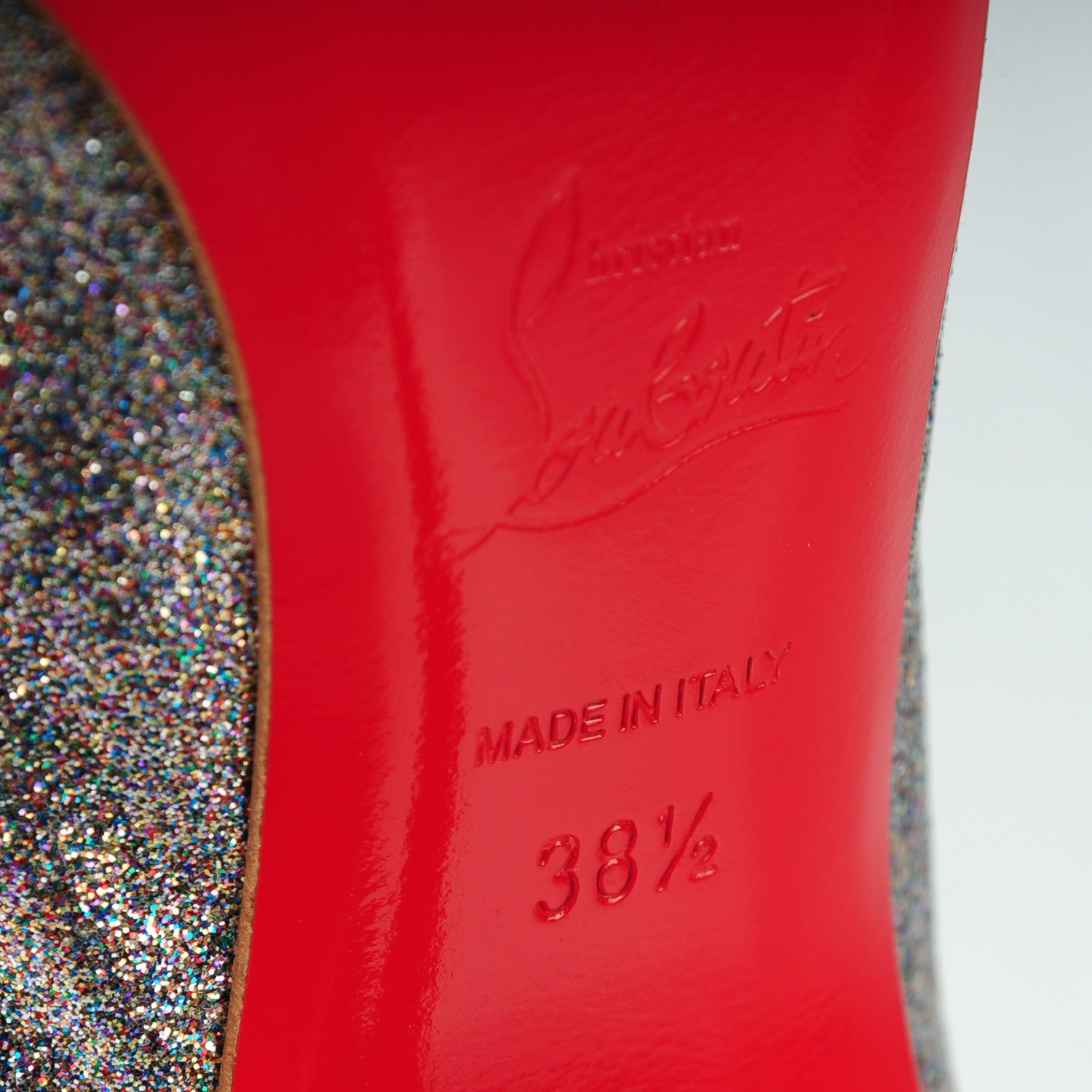 Christian Louboutin Mini Glitter So Kate 120 Pumps 38.5 Grenadine 6 of 11