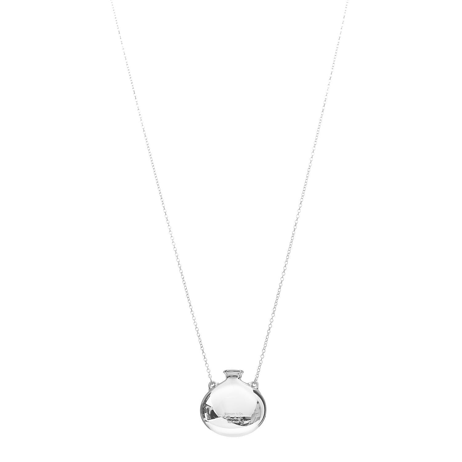 Tiffany Sterling Silver Elsa Peretti Bottle Pendant Necklace 1 of 4