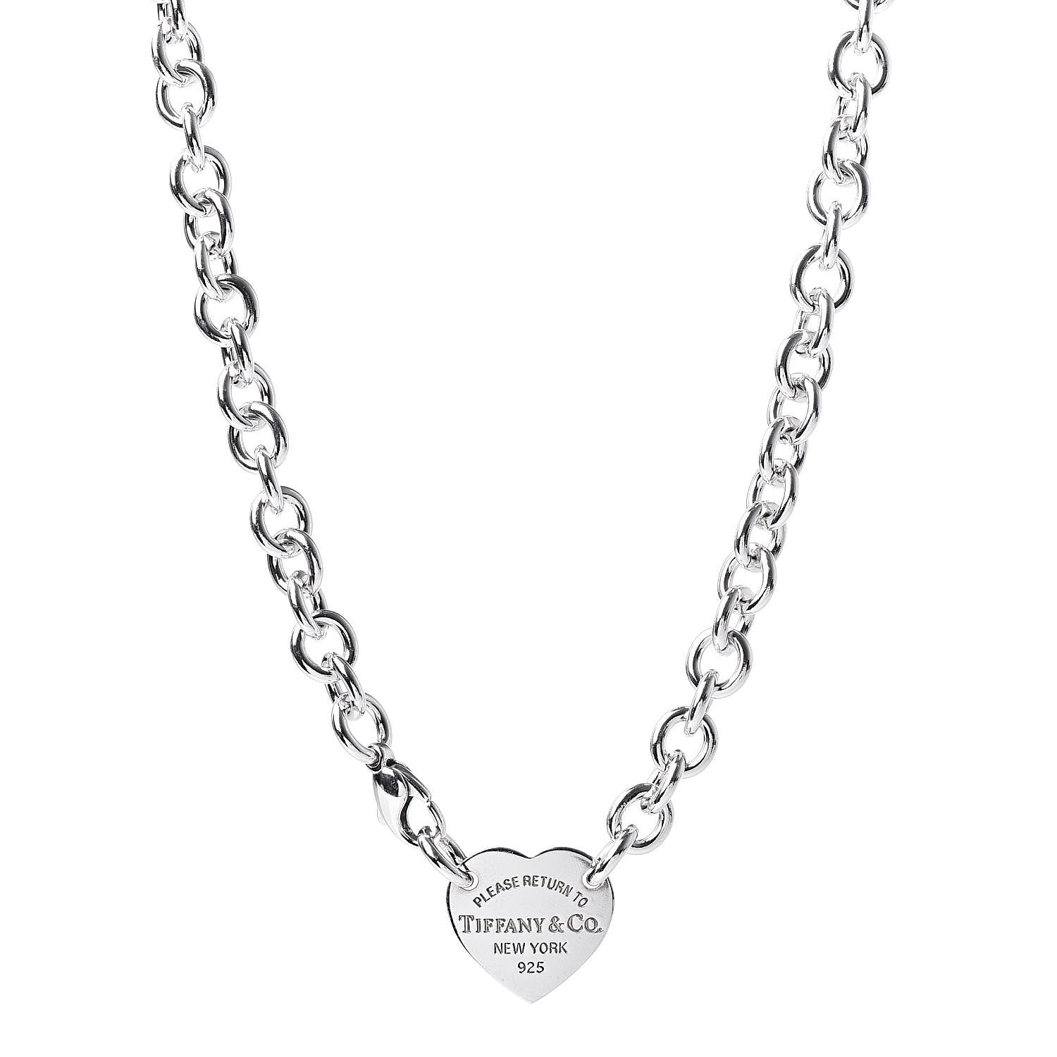 Tiffany Sterling Silver Return to Heart Tag Choker Necklace 1 of 5