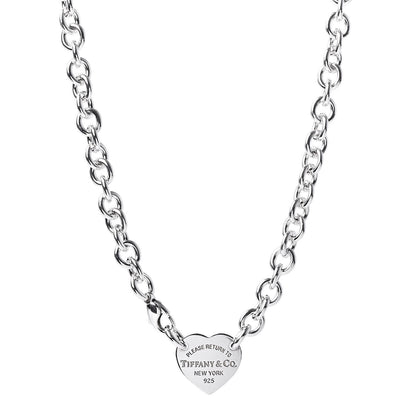 Tiffany Sterling Silver Return to Heart Tag Choker Necklace 1 of 5