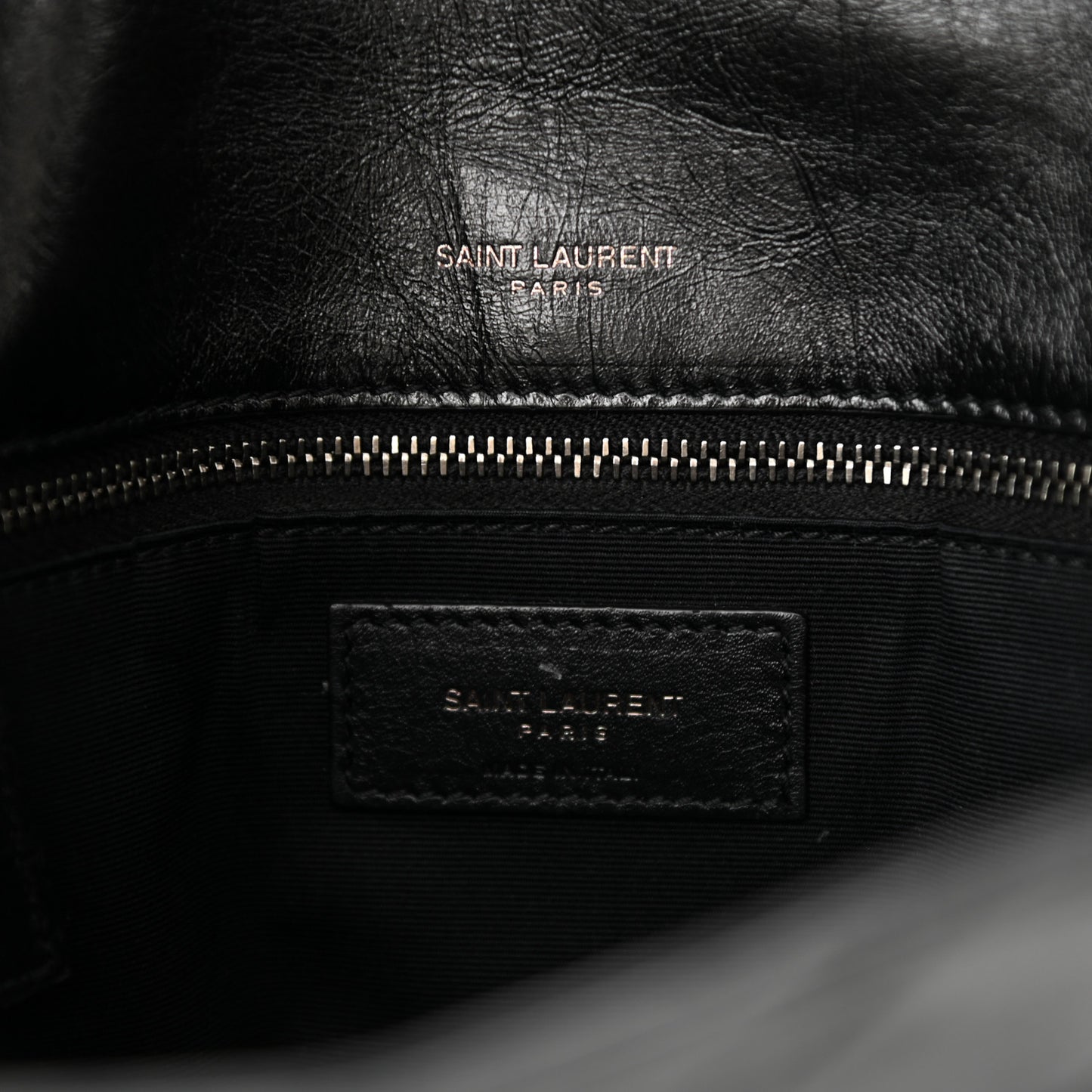 Crinkled Calfskin Matelasse Monogram Large Niki Chain Satchel Black