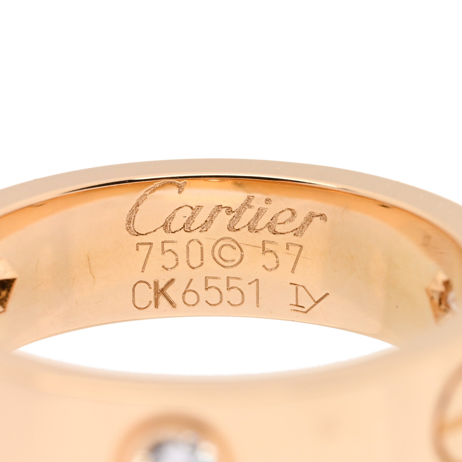 Cartier 18K Yellow Gold 3 Diamond 5.5mm LOVE Ring 57 8 4 of 4