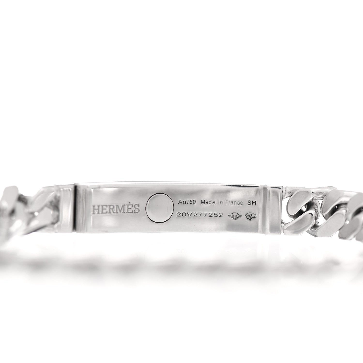 Hermes 18K White Gold Diamond TPM Kelly Gourmette Bracelet SH 4 of 5