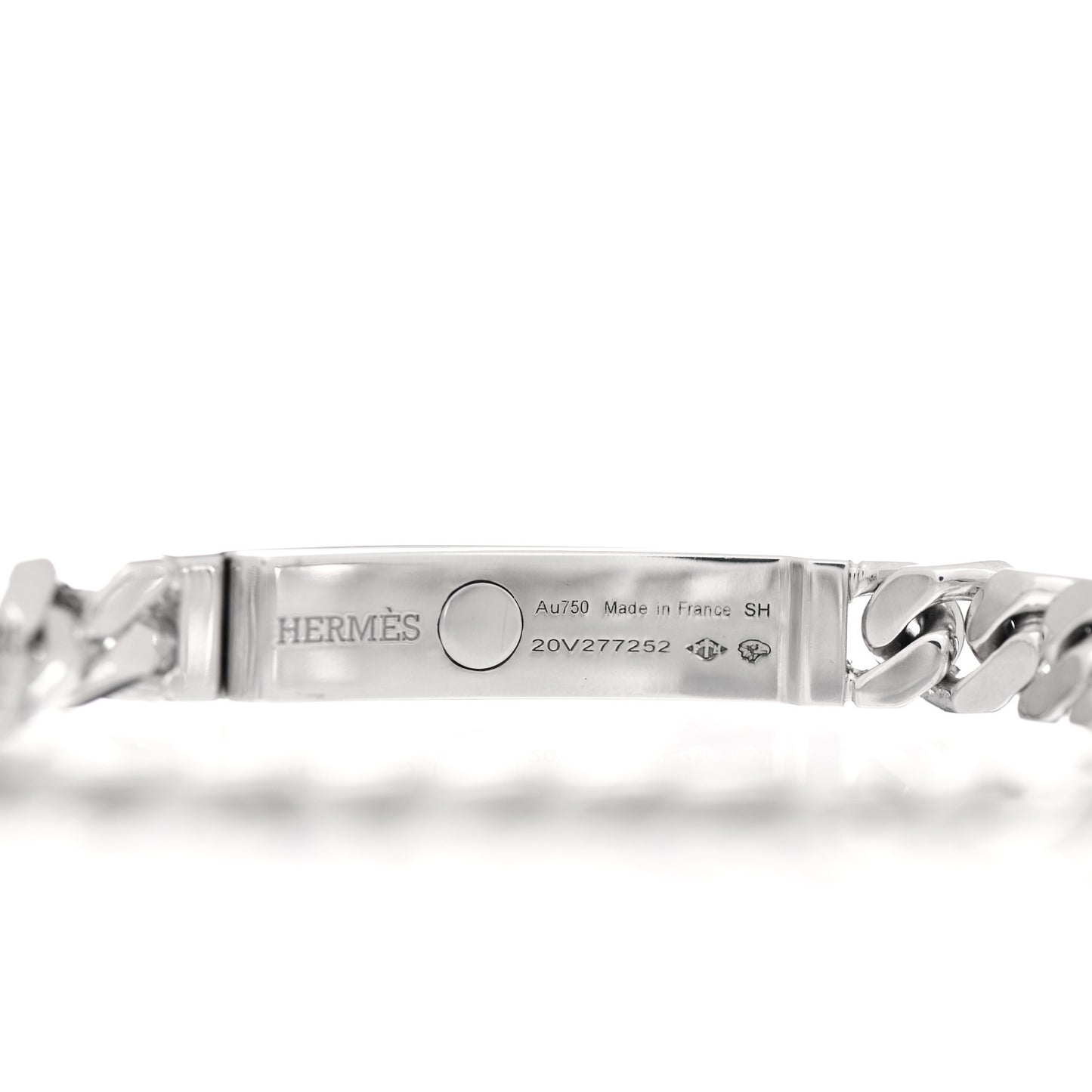 18K White Gold Diamond TPM Kelly Gourmette Bracelet SH