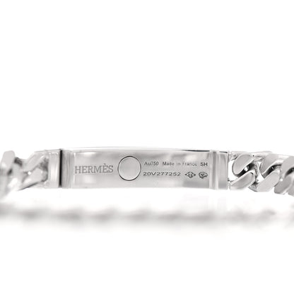 Hermes 18K White Gold Diamond TPM Kelly Gourmette Bracelet SH 4 of 5