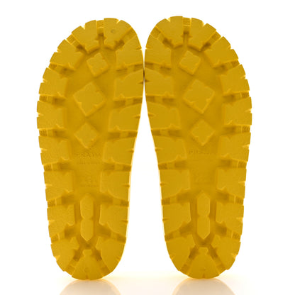 Prada EVA Rubber Triangle Logo Embossed Mens Lug Sole Slide Sandals 43 Sole 6 of 10