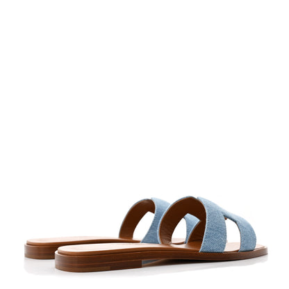 Hermes Denim Canvas Oran Sandals 36 Bleu Clair 5 of 11
