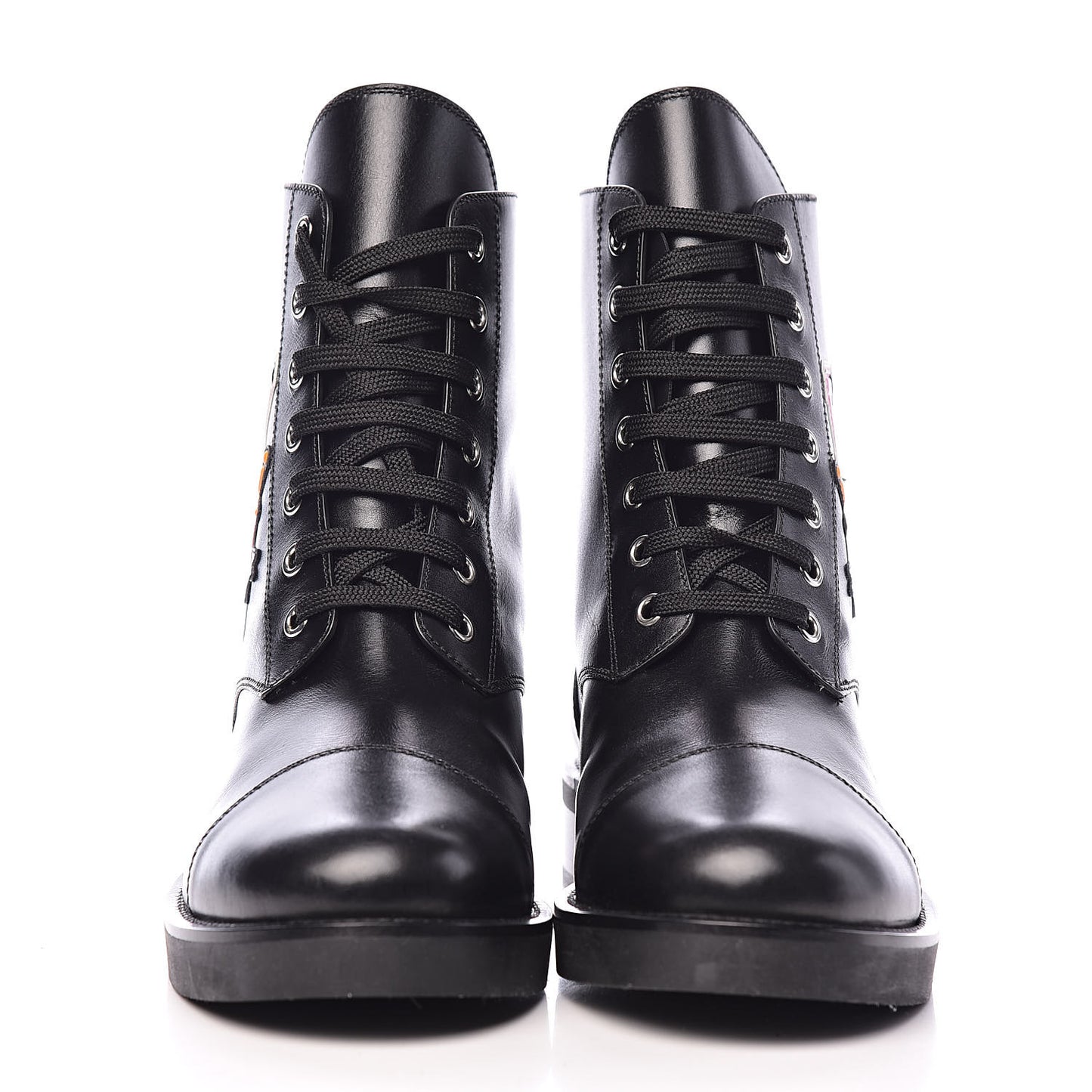 Calfskin LV Black Heart Flat Ranger Boots 38.5 Black