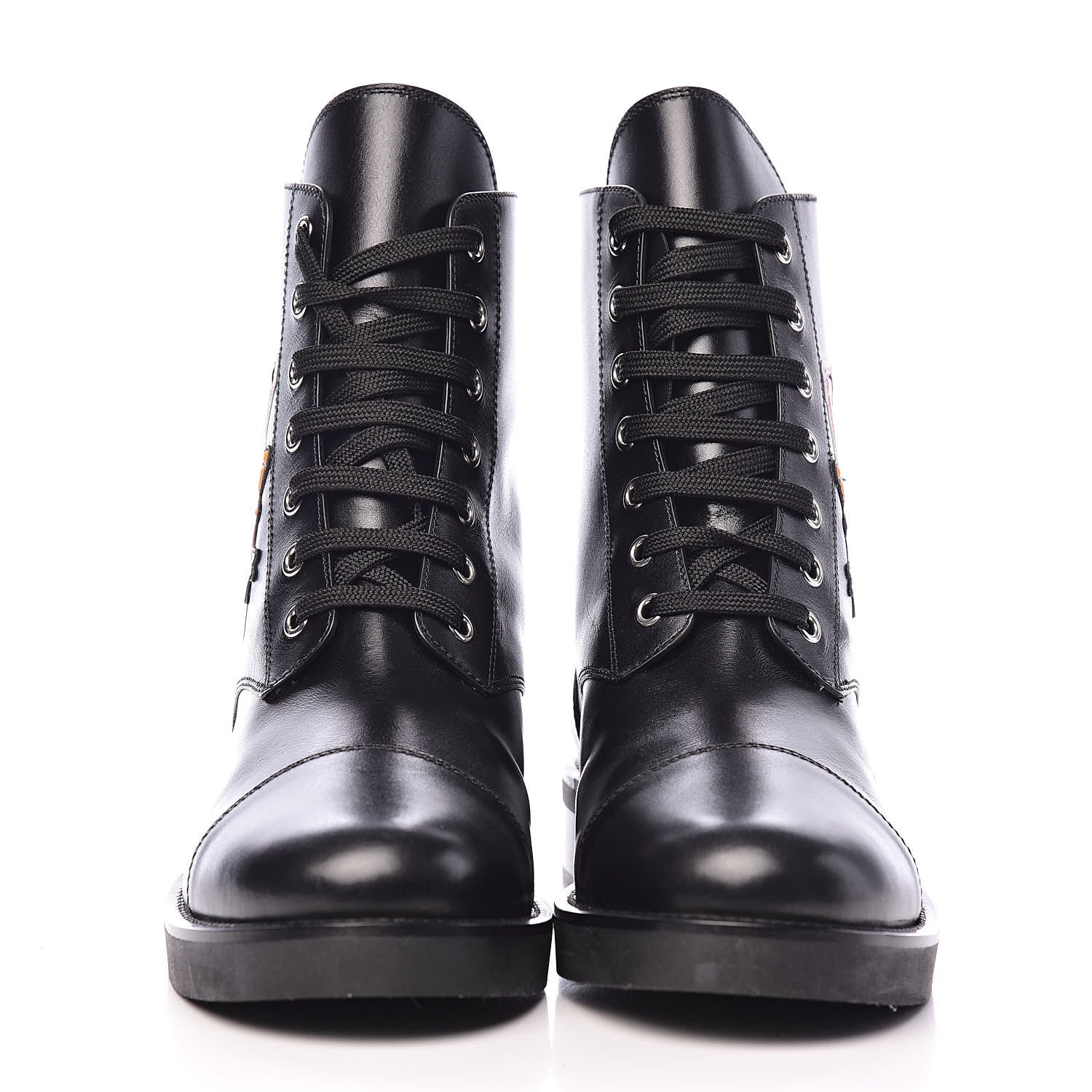 Louis Vuitton Calfskin LV Black Heart Flat Ranger Boots 38.5 Black 2 of 12