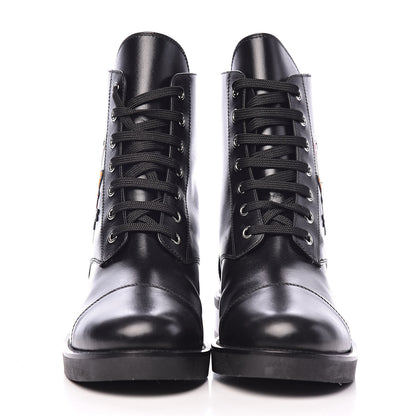 Louis Vuitton Calfskin LV Black Heart Flat Ranger Boots 38.5 Black 2 of 12