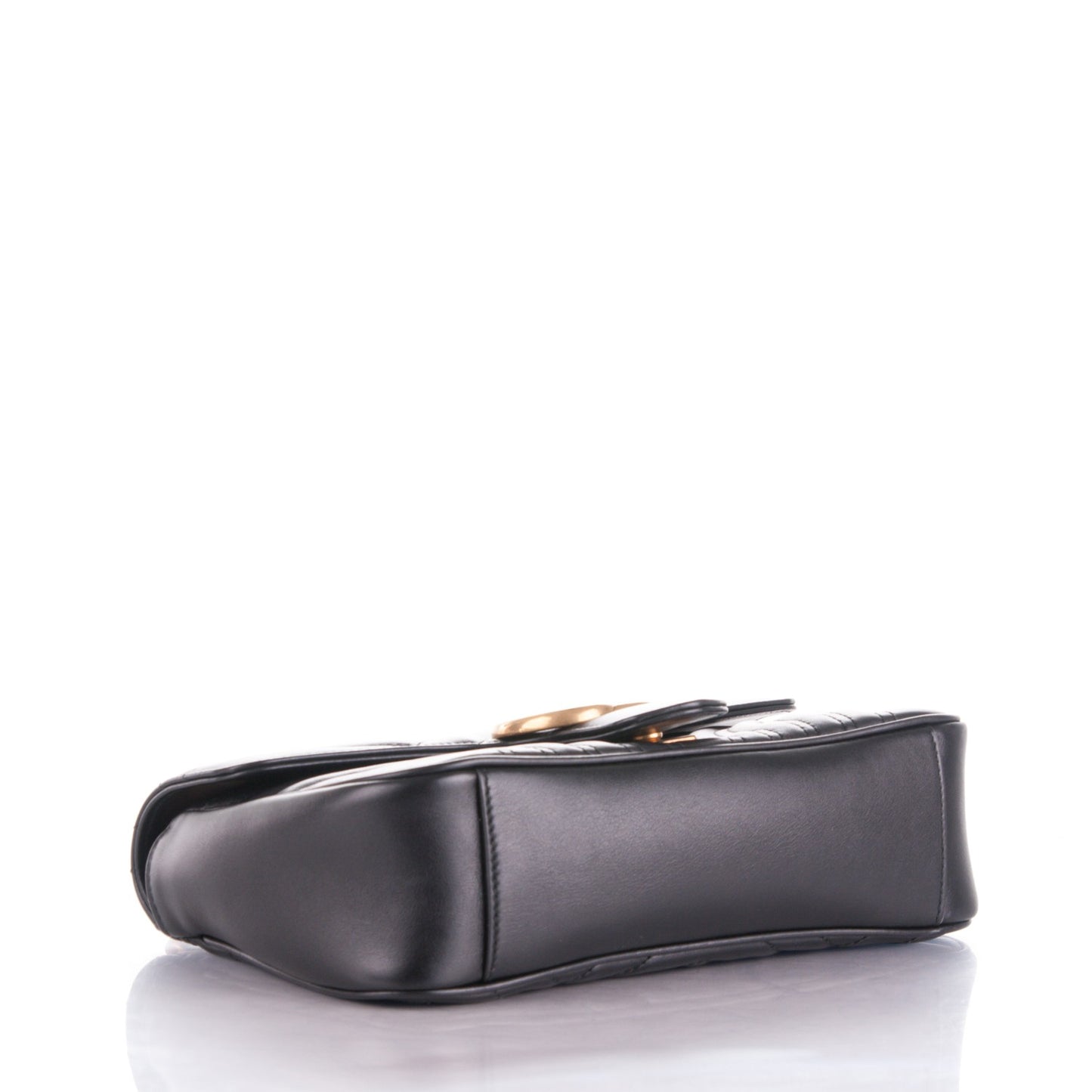 Calfskin Matelasse Small GG Marmont Shoulder Bag Black