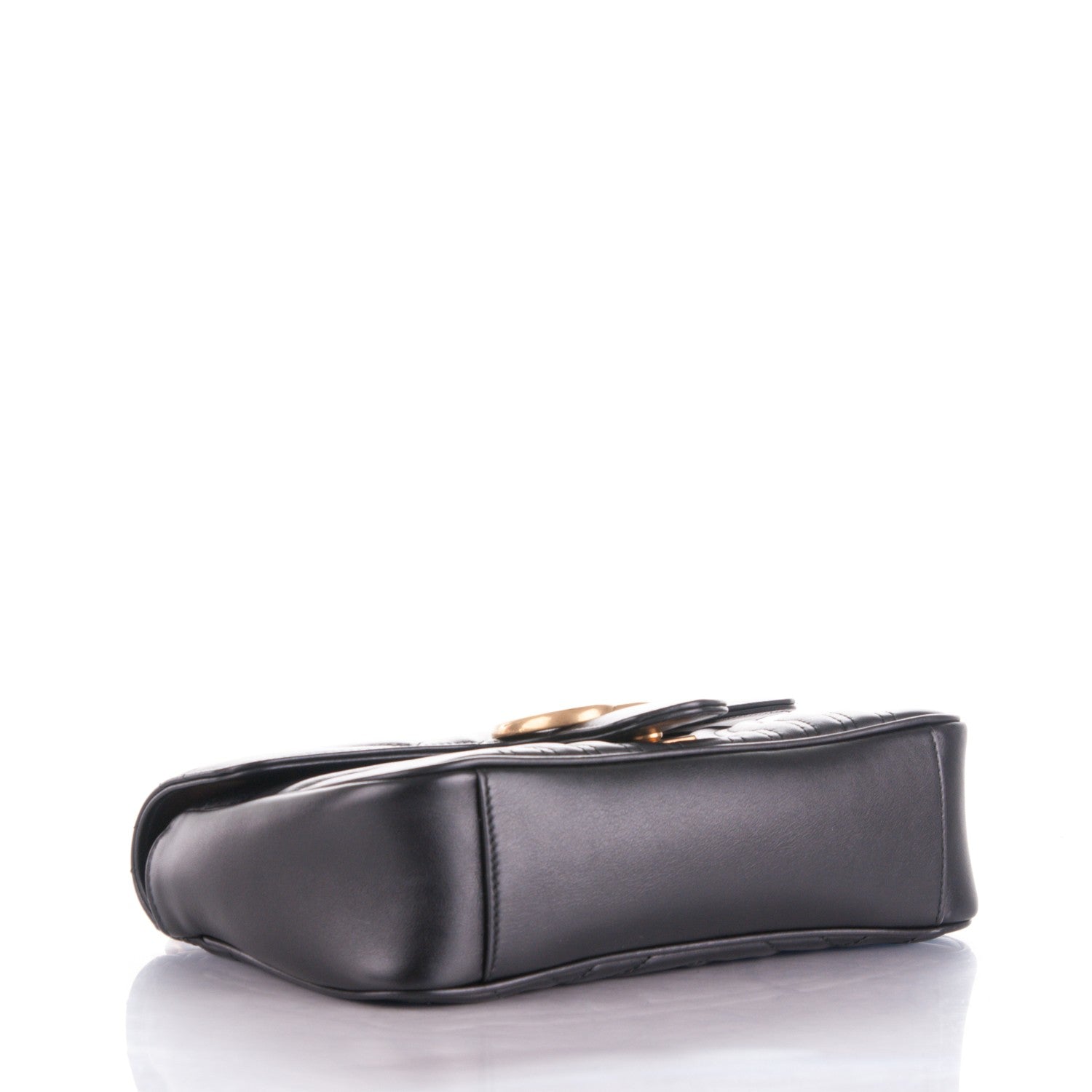 Gucci Calfskin Matelasse Small GG Marmont Shoulder Bag Black 5 of 8