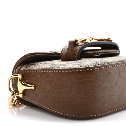 Gucci GG Supreme Monogram Azalea Calfskin Web Horsebit 1955 Wallet On Strap Beige Ebony Brown Sugar 8 of 10