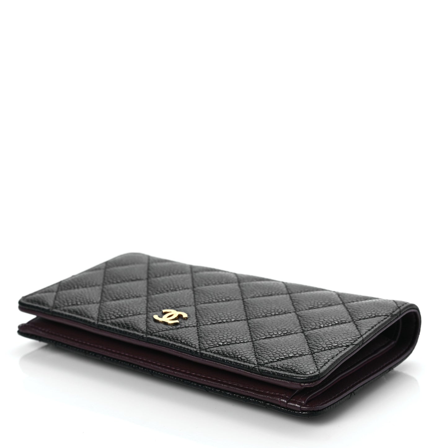 Caviar Quilted Yen Wallet Black