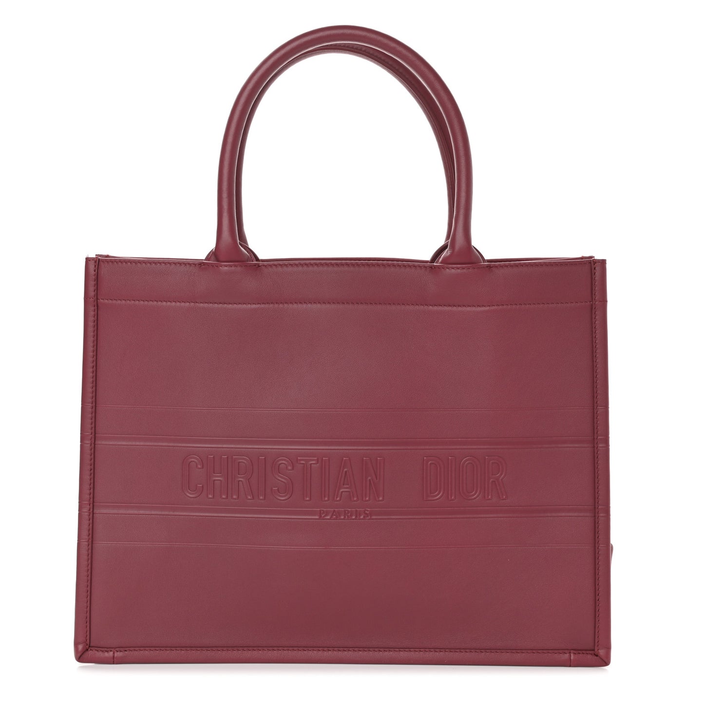 Calfskin Embossed Medium Book Tote Red