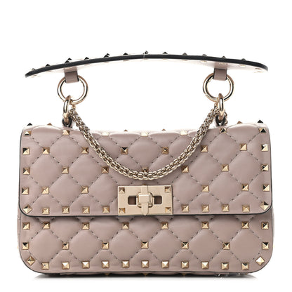 Valentino Garavani Nappa Small Rockstud Spike Shoulder Bag Poudre 1 of 10