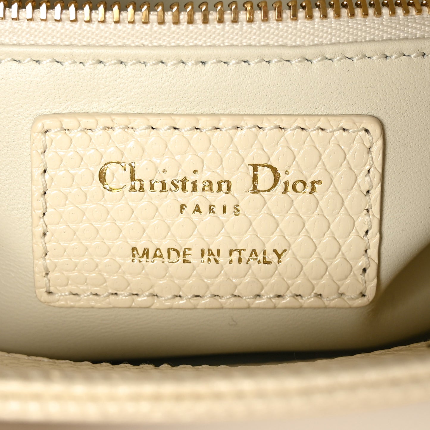 Lizard Mini Lady Dior White