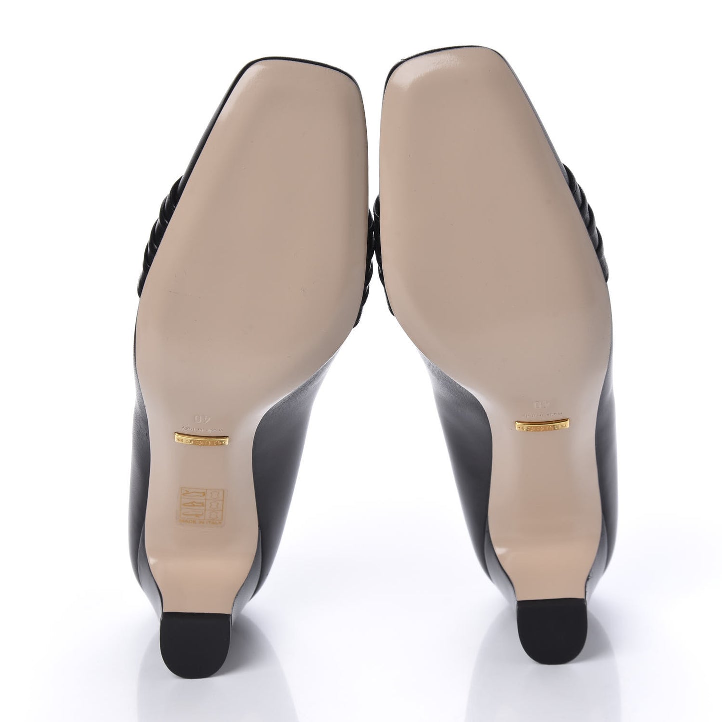 Malaga Kid Half Moon GG Square Toe Pumps 40 Black