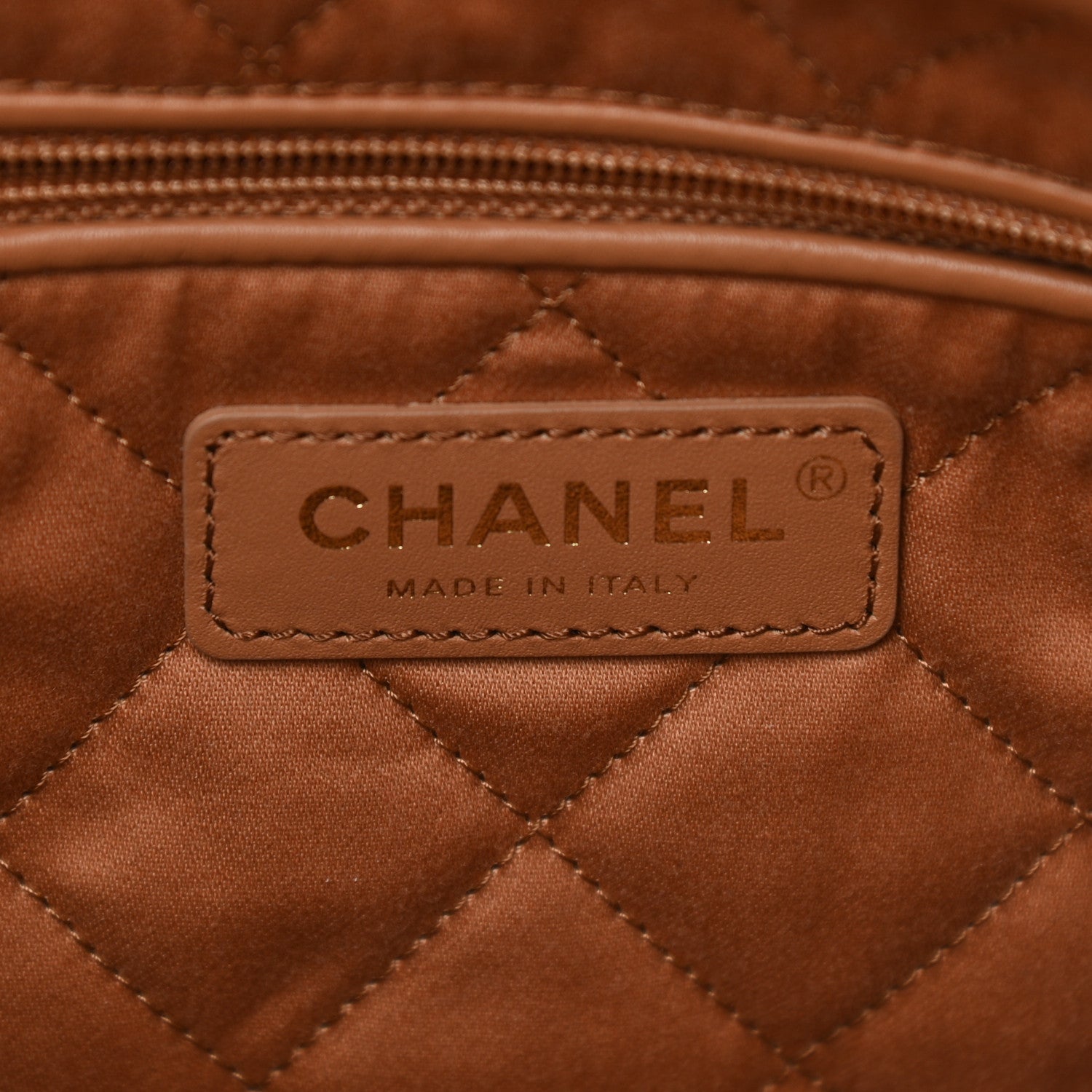 Chanel Shiny Calfskin Quilted Small Chanel 22 Camel 7 of 12