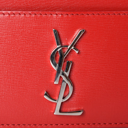 Saint Laurent Calfskin Monogram Credit Card Case Red 8 of 9