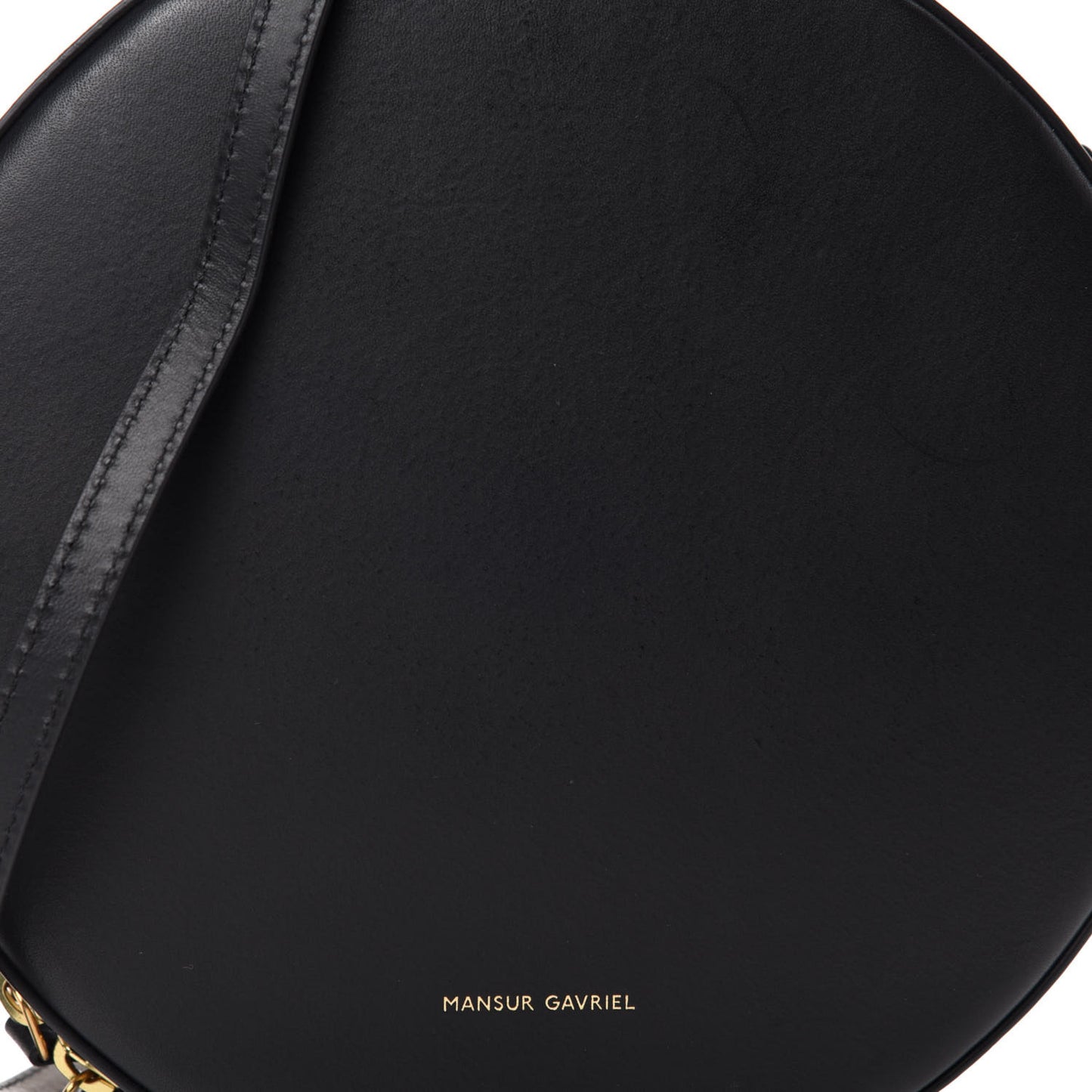 Calfskin Circle Crossbody Bag Black
