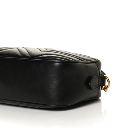Gucci Calfskin Matelasse Small GG Marmont Chain Shoulder Bag Black 11 of 15