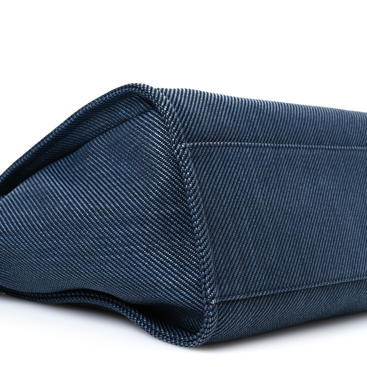Mixed Fibers Calfskin Medium Deauville Tote Navy Blue